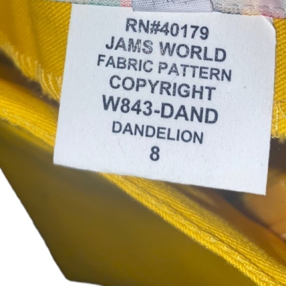 NEW JAMS WORLD Retro Yellow Dandelion Cotton Stretch Mini Skirt w/Pockets Size 8 - Picture 9 of 10
